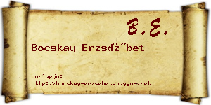 Bocskay Erzsébet névjegykártya