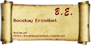 Bocskay Erzsébet névjegykártya